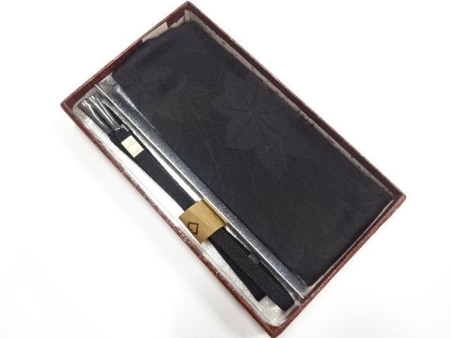 JAPANESE KIMONO / UNUSED FOR MOURNING HAND-TIED OBIJIME / OBIAGE SET